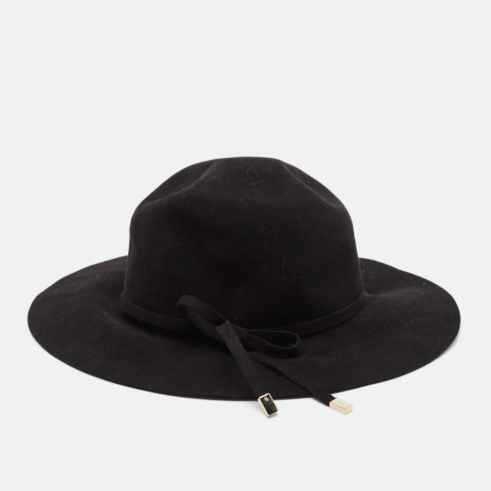 Black Rabbit Felt Wide Brim Hat M