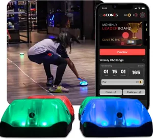 Bolt Sports eCones Electronic Cones for Sports Training, Light Up Agility Cones for Training, Race Cones 4 Pack