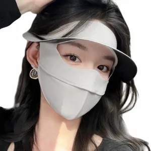 Breathable UV Face Cover Visor UPF 50  Women Summer Face Covering Eye Protection Sunscreen Mask Sports Face Cover