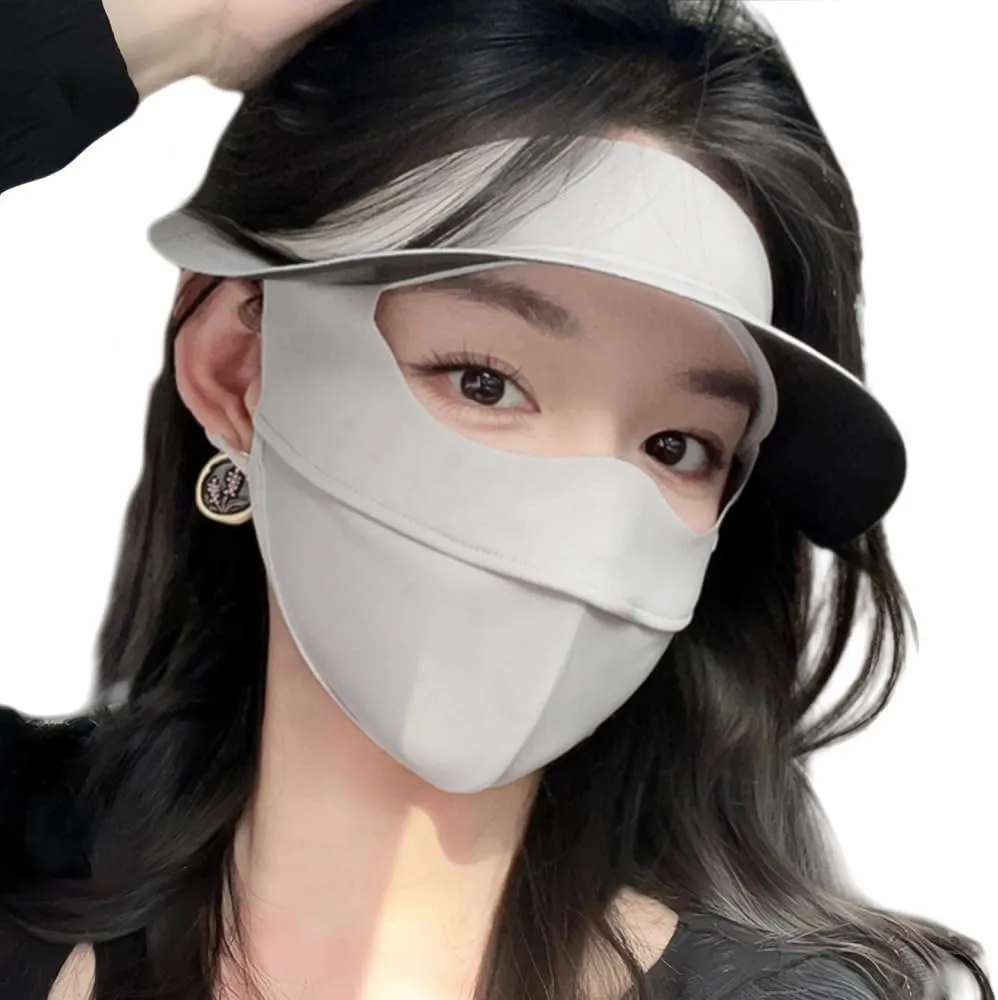 Breathable UV Face Cover Visor UPF 50  Women Summer Face Covering Eye Protection Sunscreen Mask Sports Face Cover