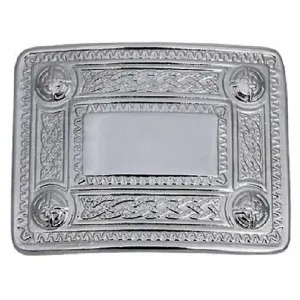 Celtic Knot Kilt Belt Silver Buckle