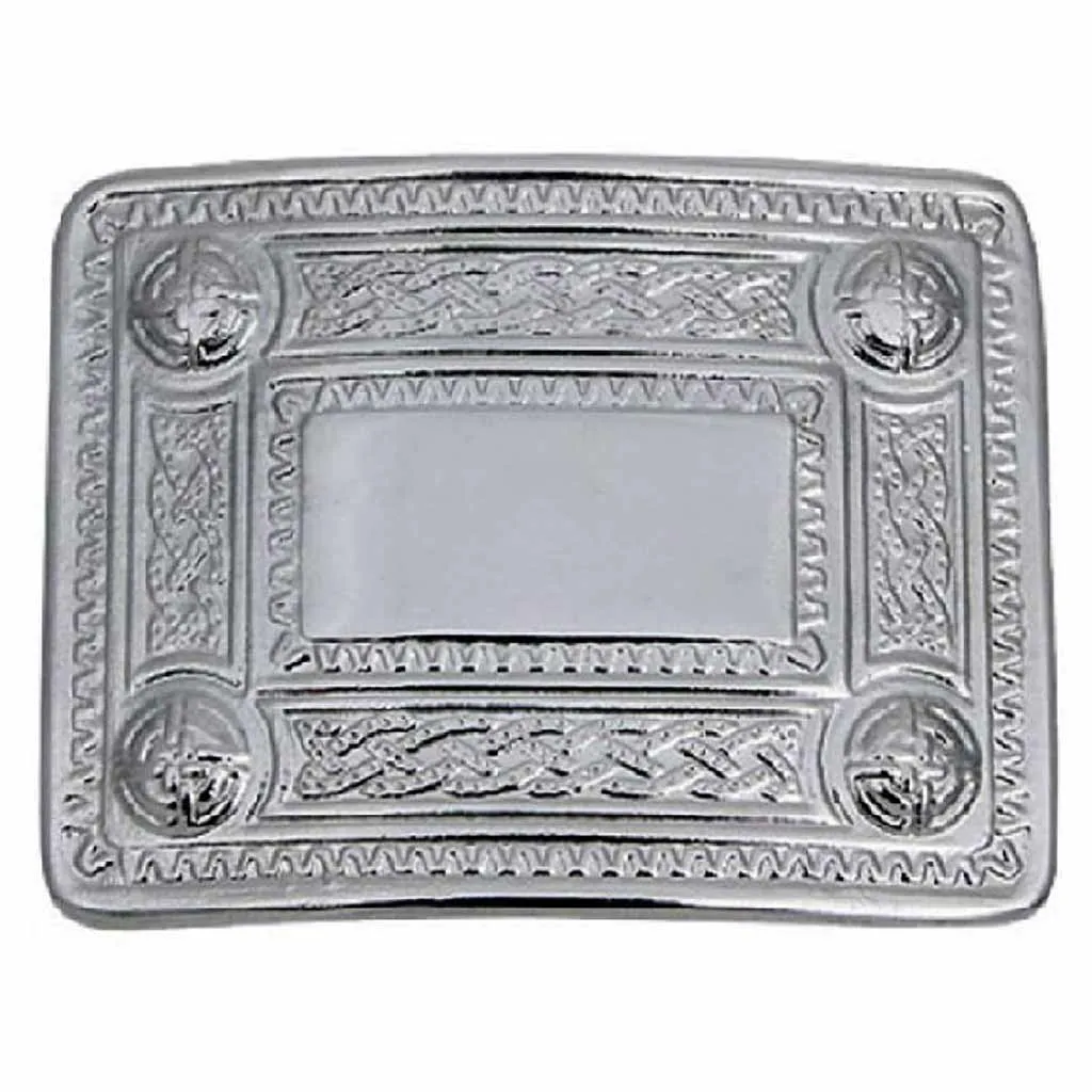 Celtic Knot Kilt Belt Silver Buckle