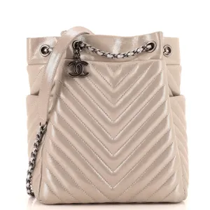 CHANEL Urban Spirit Drawstring Bag Chevron Iridescent Calfskin Small