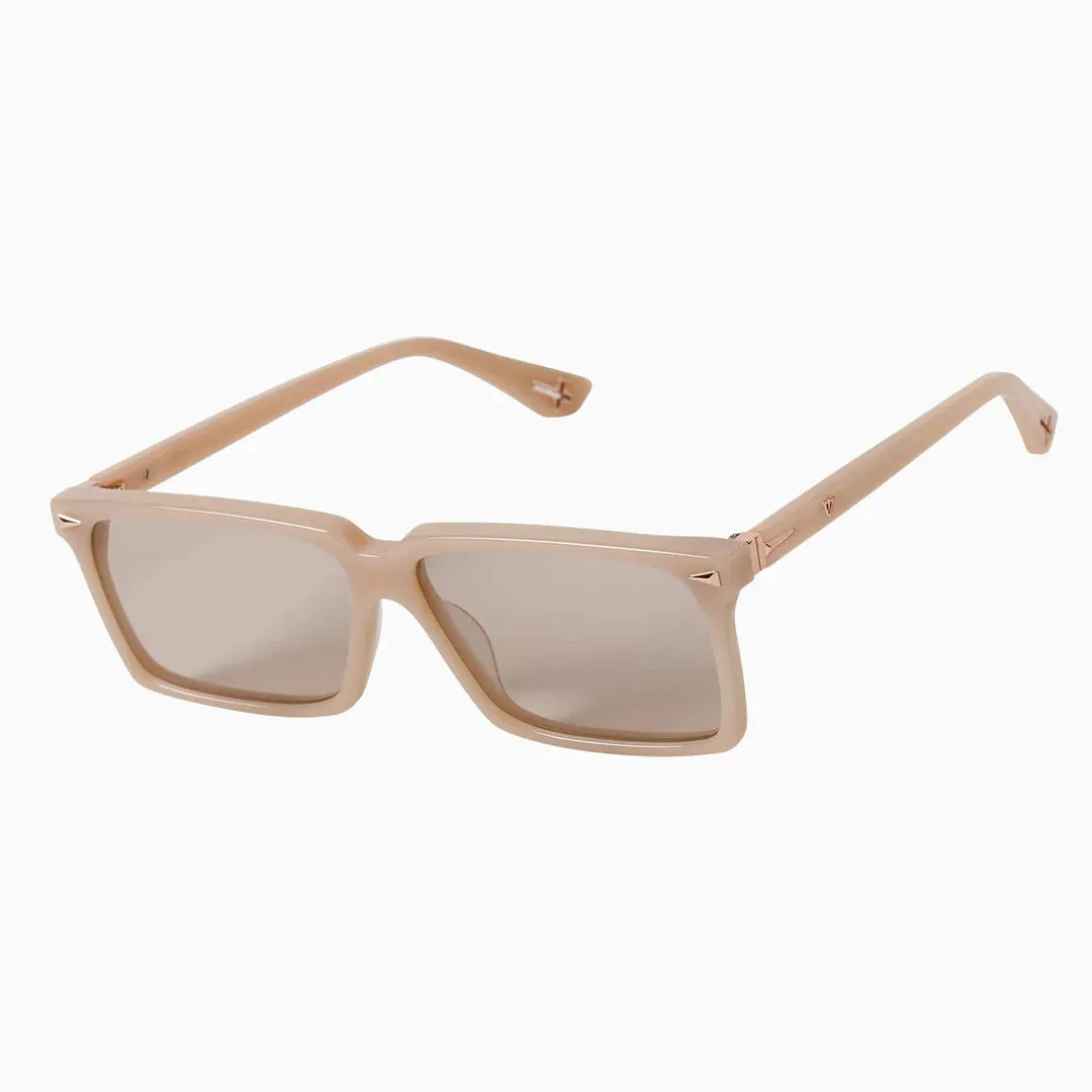 Conviction Sunglases | Bone w. Rose Gold Metal Trim   Light Brown Lens
