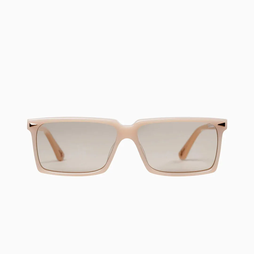 Conviction Sunglases | Bone w. Rose Gold Metal Trim   Light Brown Lens