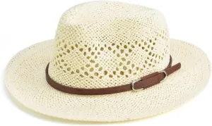 Designer Fedora Hat Wide Brim Man Hat Beach Hat Women Outdoor Mesh Breathable Gentlemen's Cap(E)