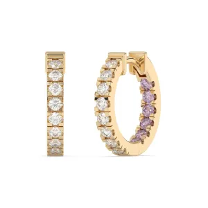 Diamond & Amethyst Jumbo Huggies
