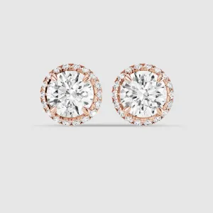 Donut Halo Lab Grown Diamond Studs-Round