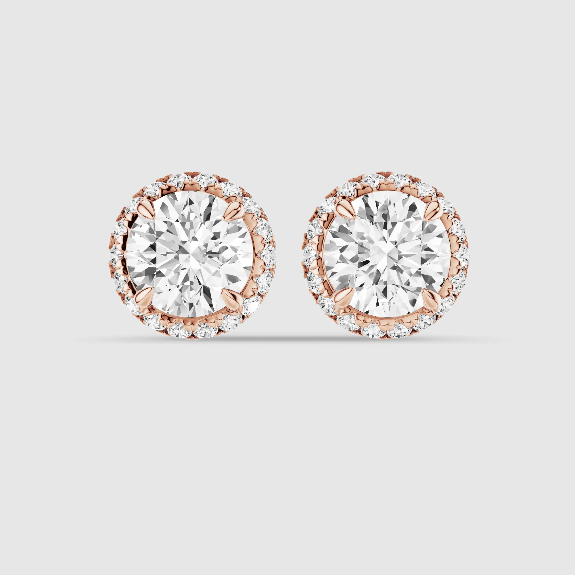 Donut Halo Lab Grown Diamond Studs-Round