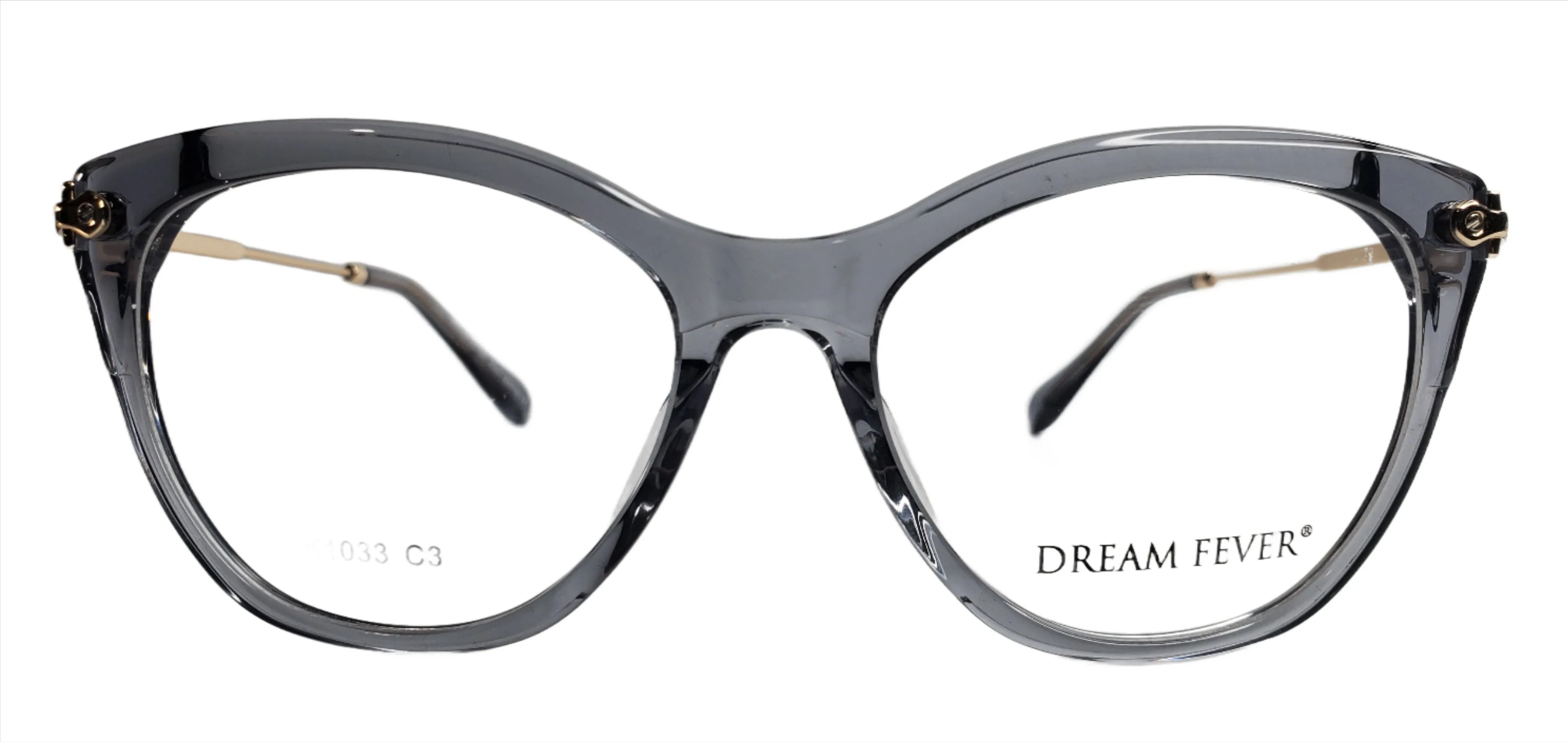 Dream Fever K1033 Transparent Gray Gold Italy Eyeglasses