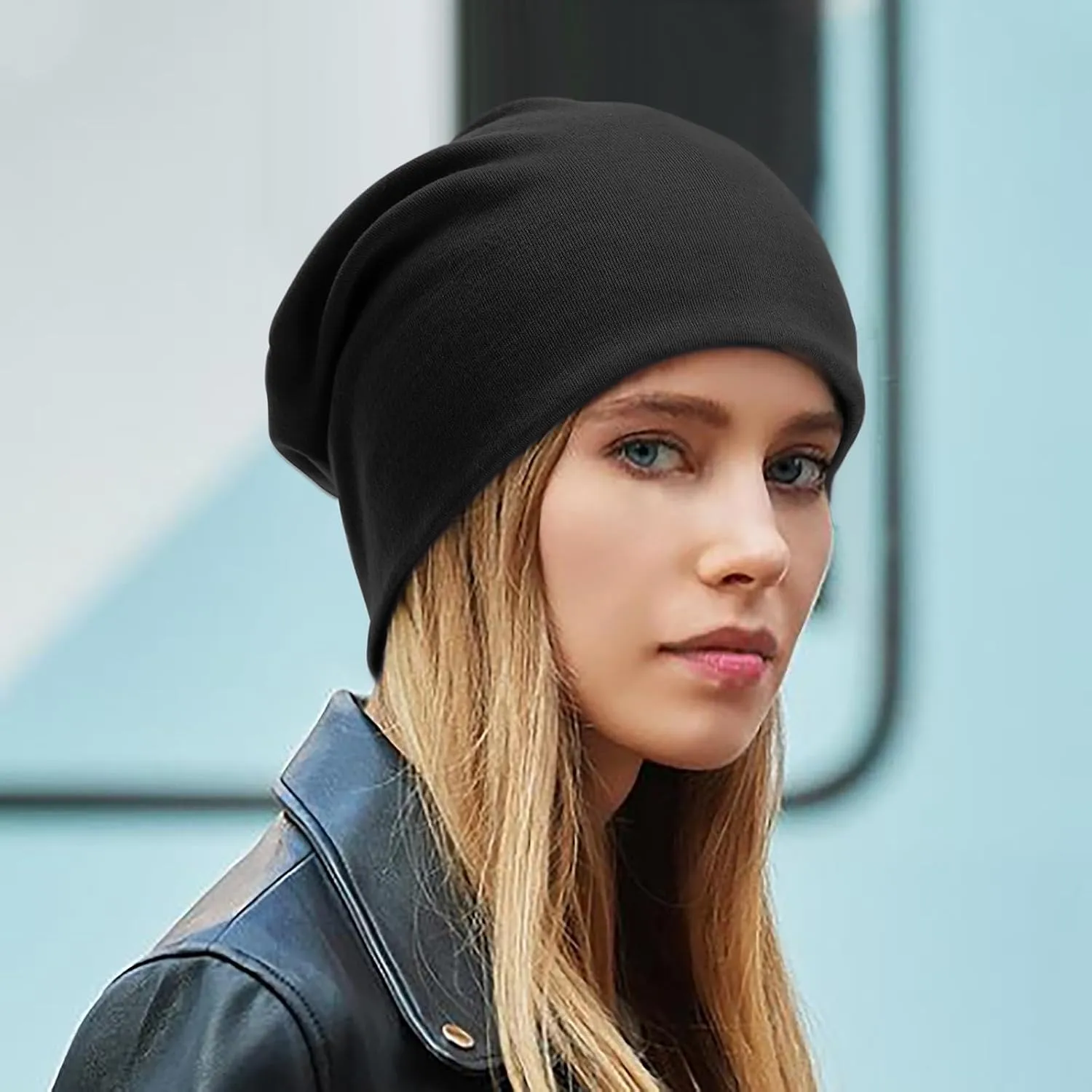 DRESHOW Cotton Slouchy Beanie Hats for Women Men Soft Chemo Headwear Hip Hop Beanie Head Wrap Cap Skull Hats Sleeping Cap