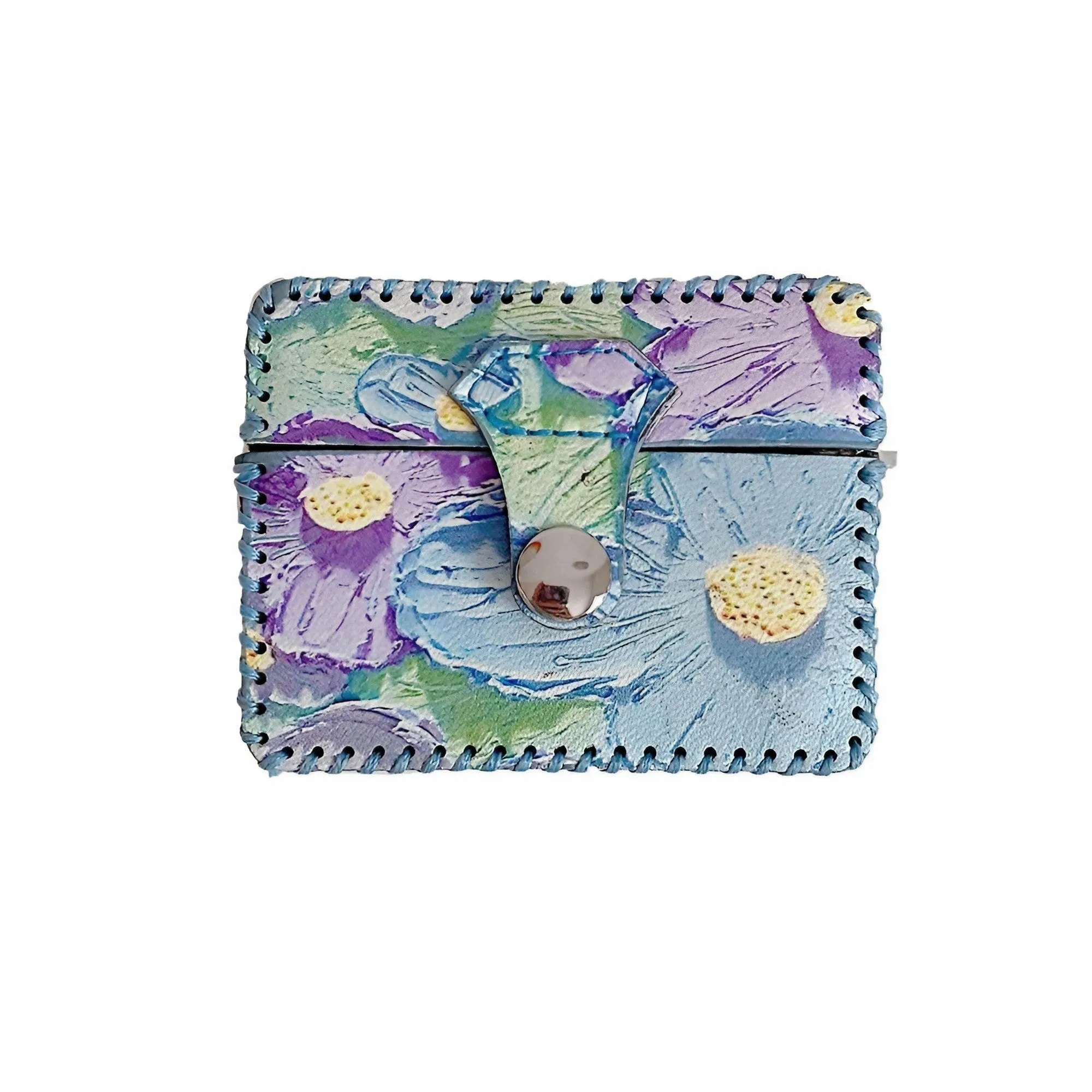 Flower Oil Painting AirPods Case PU Leather Earphone Case