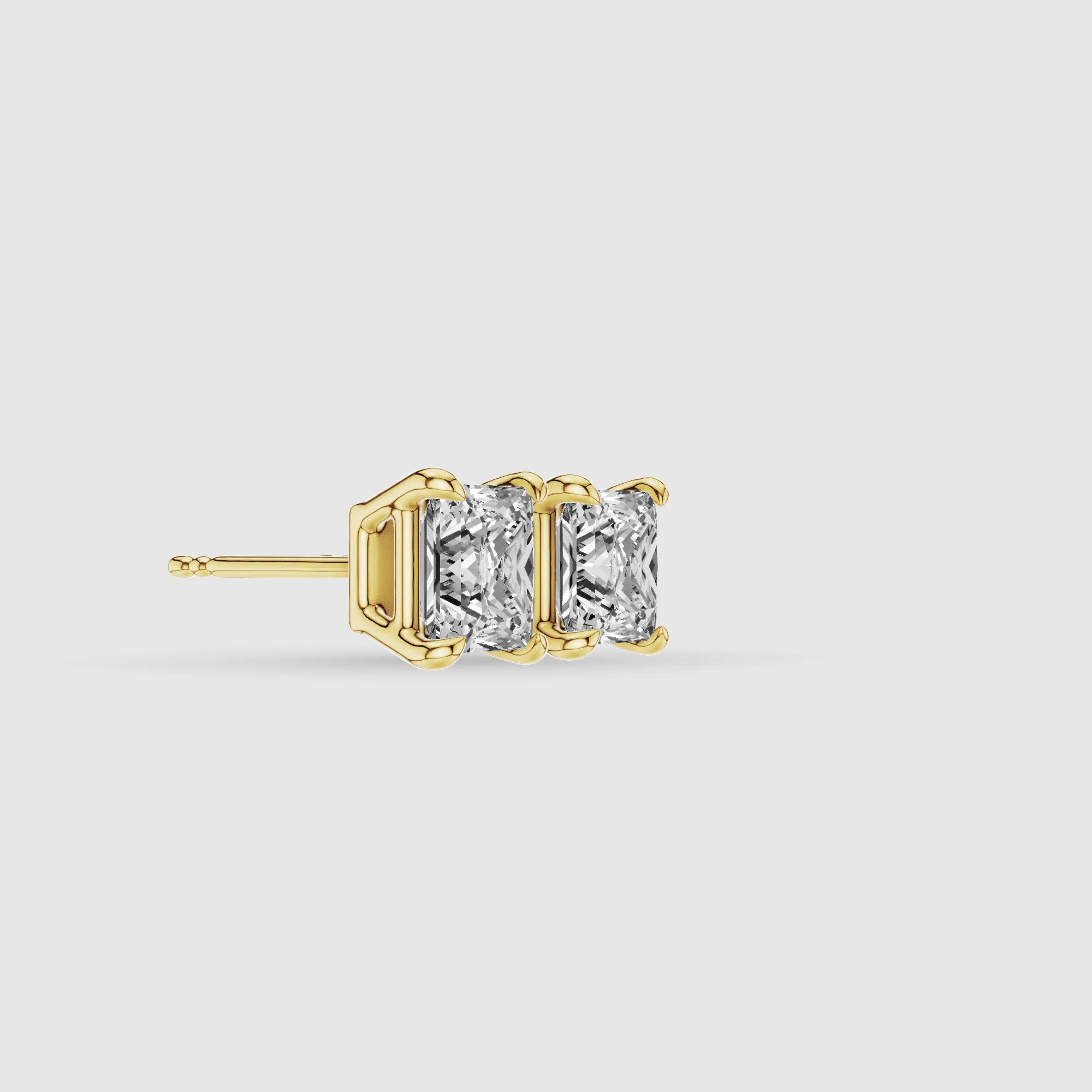Four-Prong Solitaire Lab Grown Diamond Studs-Princess