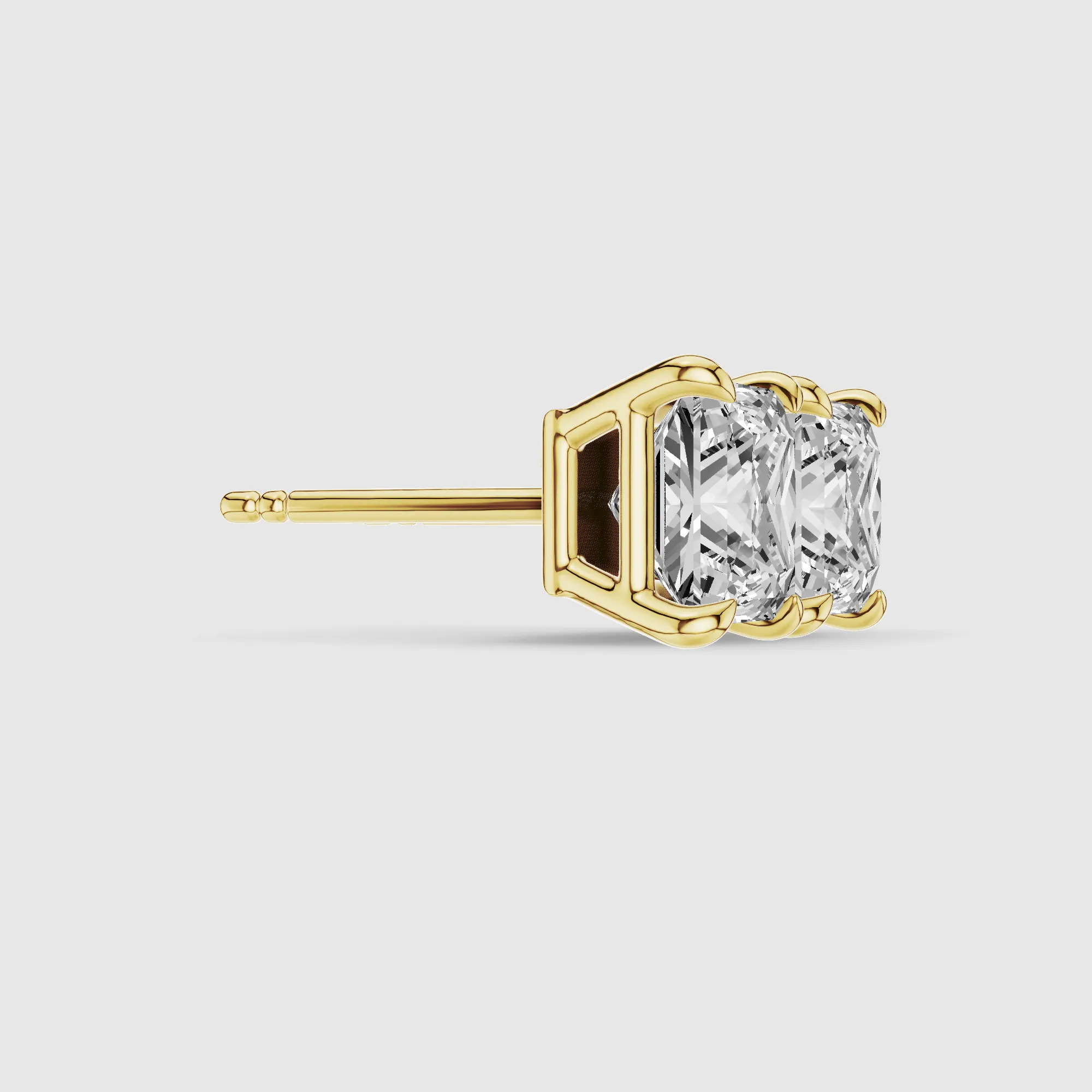 Four-Prong Solitaire Lab Grown Diamond Studs-Princess