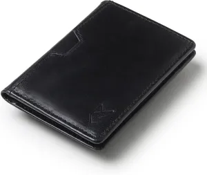 FOXHACKLE Leather Credit Card Holder Wallet for Men and Women, Thin Bifold RFID Blocking Wallet, Slim Front Pocket Minimalist Wallet, Small Card Case