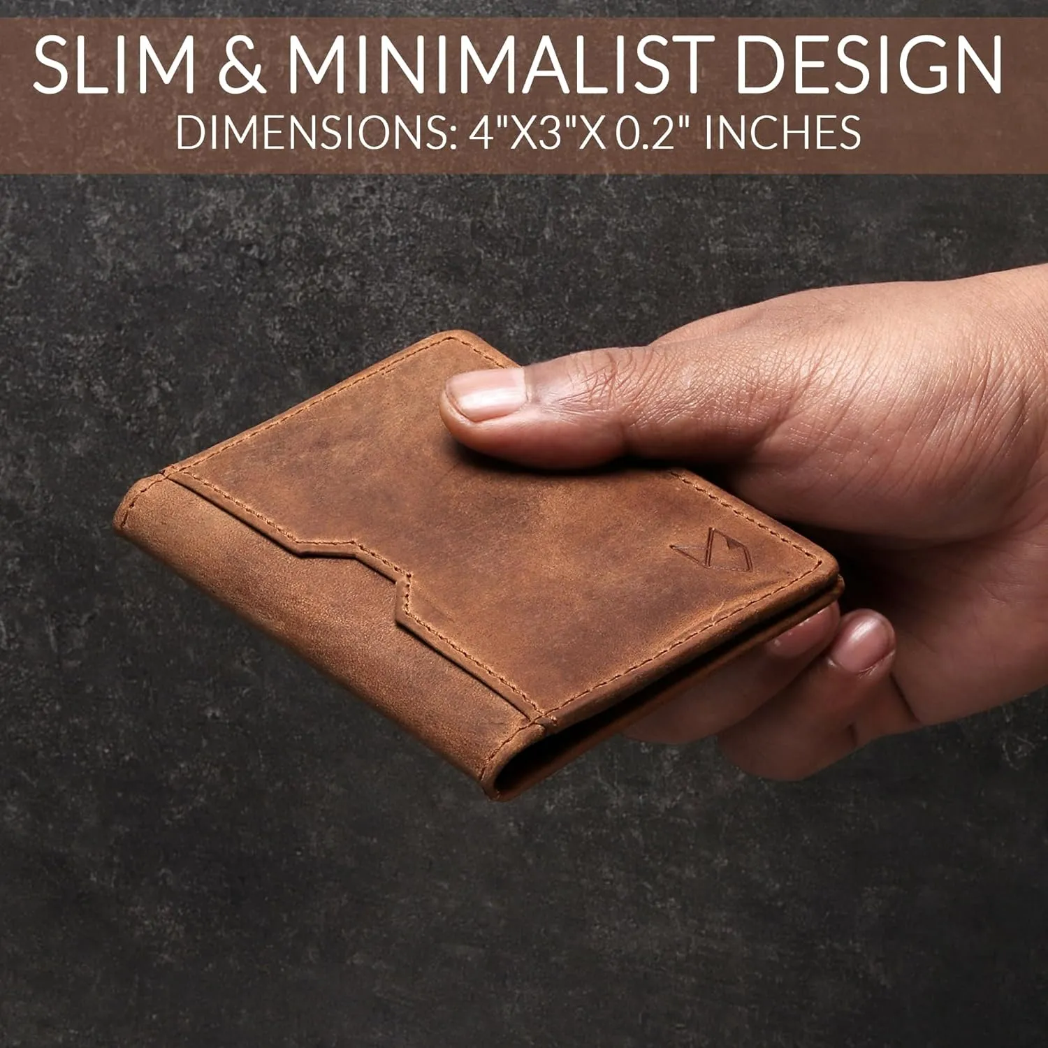 FOXHACKLE Leather Credit Card Holder Wallet for Men and Women, Thin Bifold RFID Blocking Wallet, Slim Front Pocket Minimalist Wallet, Small Card Case