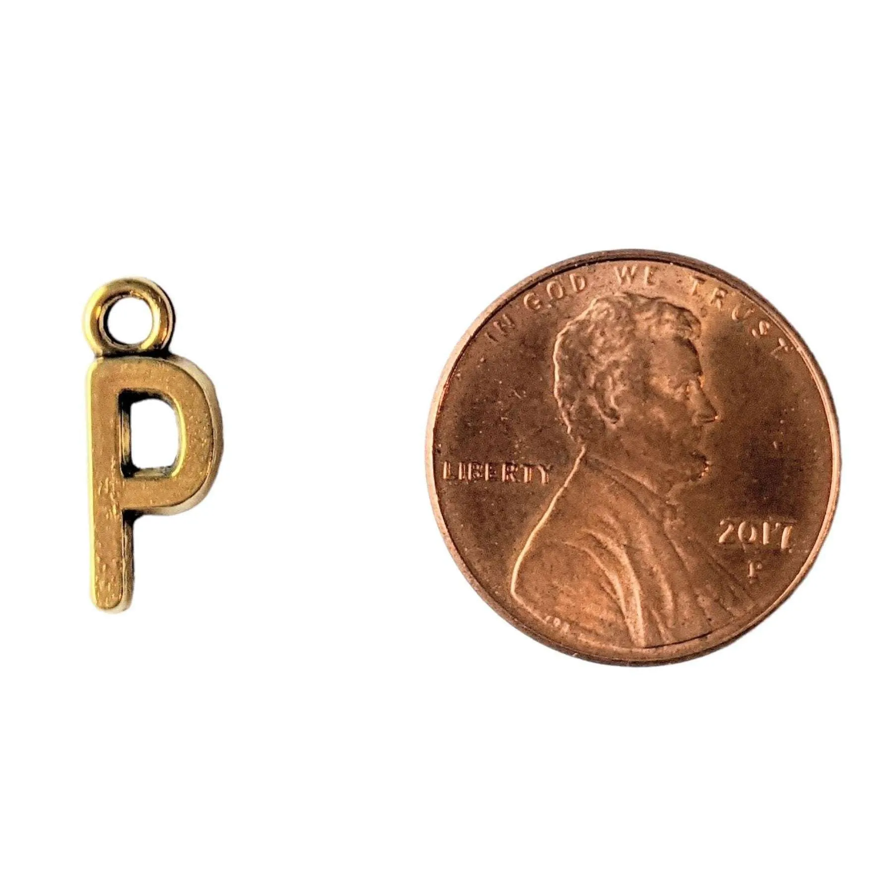 Gold Initial Charm - Letter P