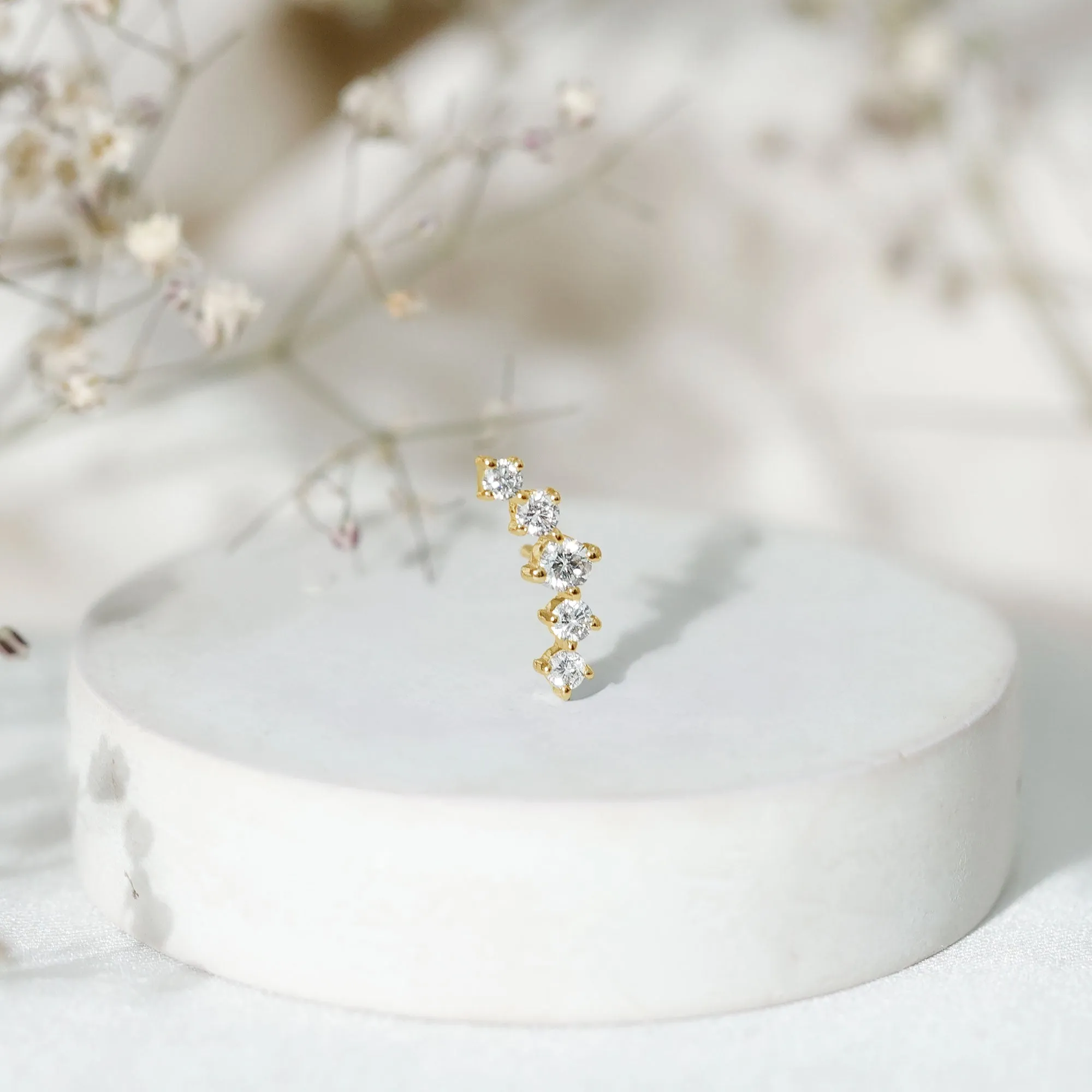 Graduated Style Diamond Crawler Earring