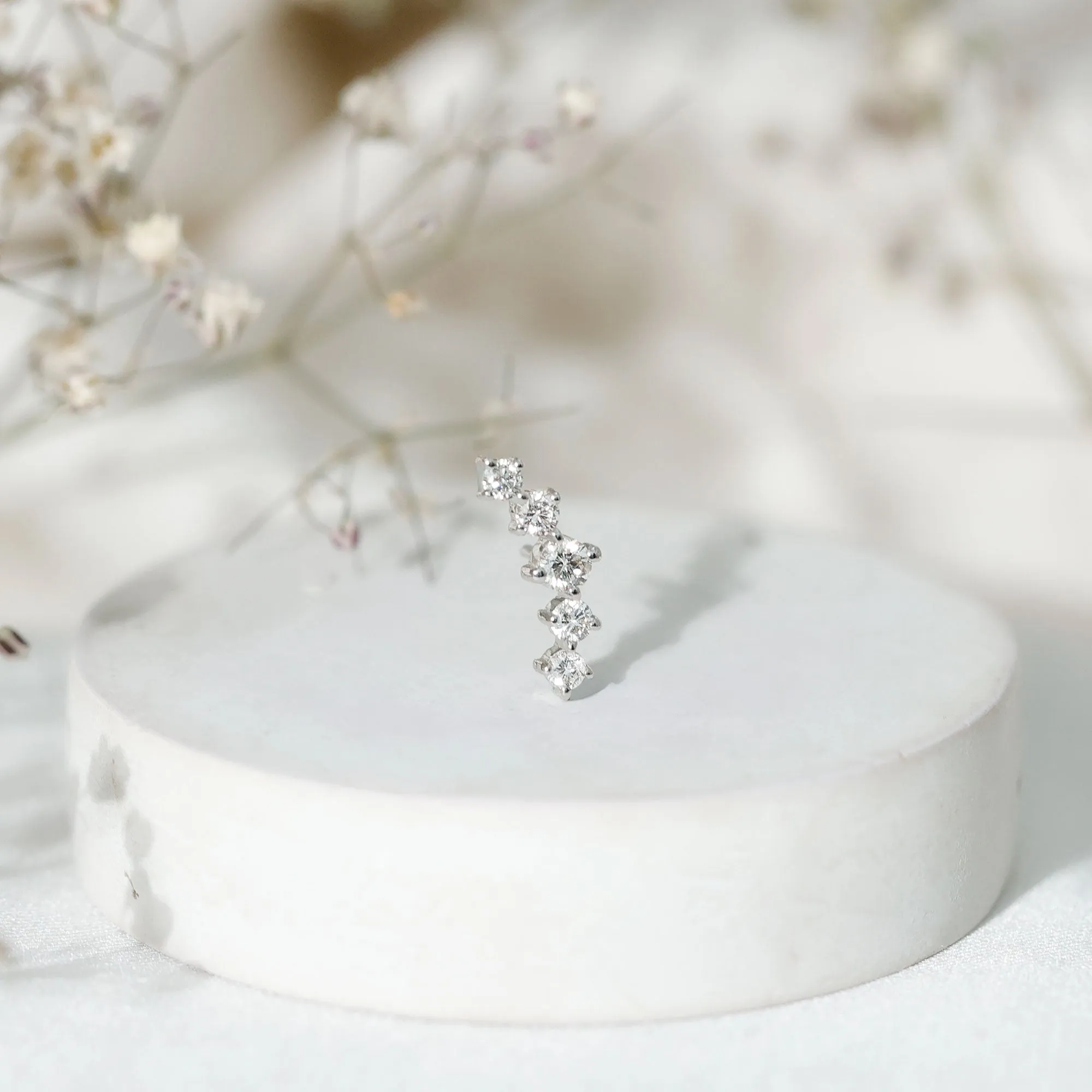 Graduated Style Diamond Crawler Earring