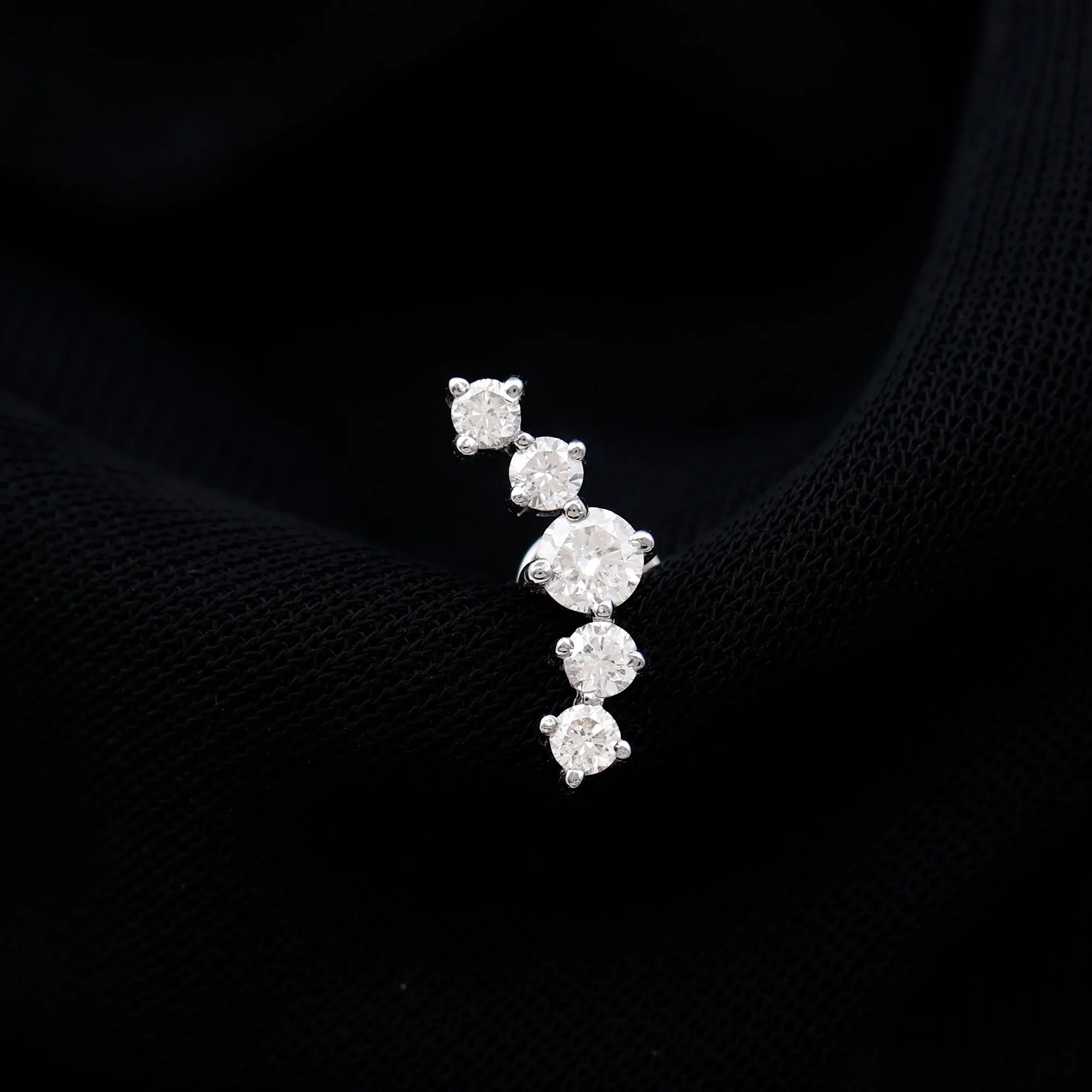 Graduated Style Diamond Crawler Earring