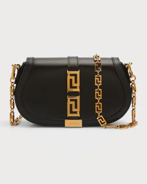 Greca Goddess Medium Leather Shoulder Bag