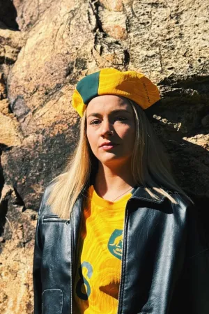 Green & Gold Off-cut Beret