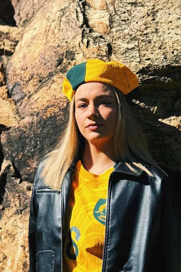 Green & Gold Off-cut Beret