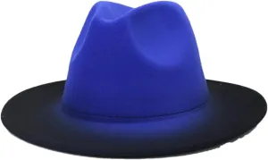 Hgvcfcv Women Fedora Felted Hats for Men Gradient Color Wide Brim Design Luxury Casual Outdoor Men Jazz Fedoras