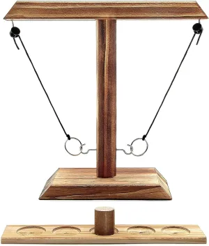 Hook and Ring Game Handmade Wooden Toss Game for Kids and Adults, Outdoor Indoor Games,Patio Decor,Yard Games,Wooden Hook and Ring Game for Bars, Party