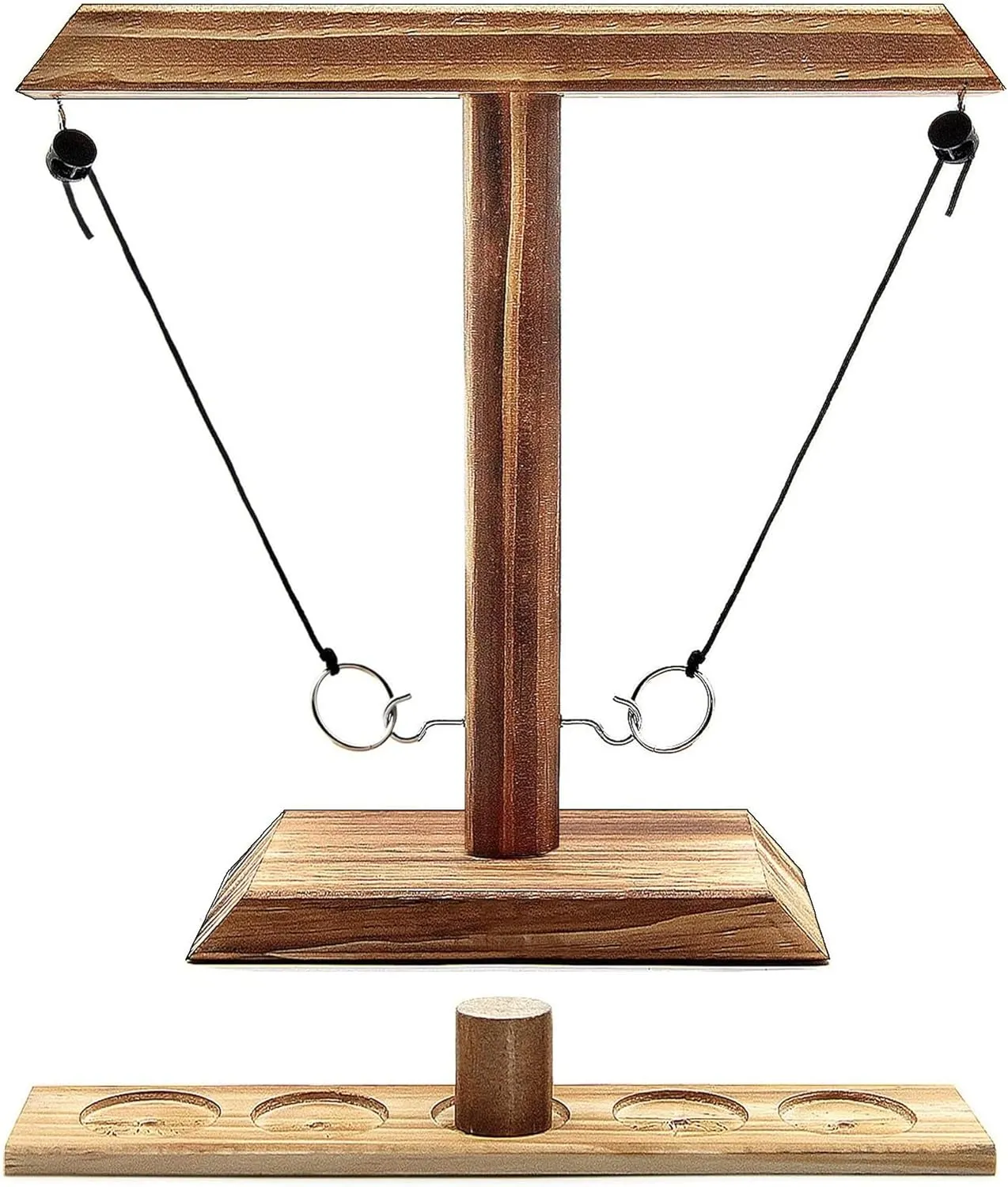 Hook and Ring Game Handmade Wooden Toss Game for Kids and Adults, Outdoor Indoor Games,Patio Decor,Yard Games,Wooden Hook and Ring Game for Bars, Party
