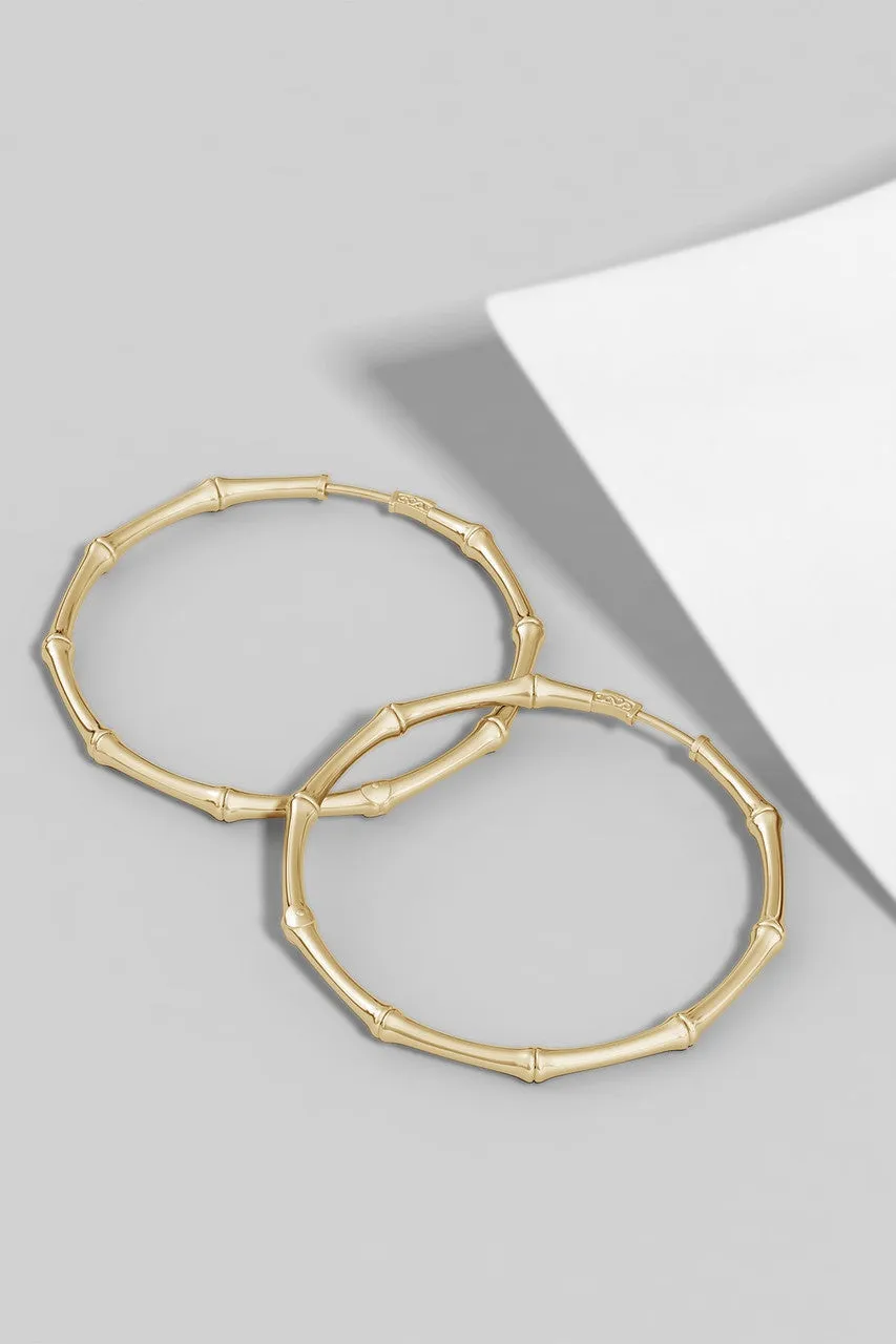 Indochine 14k Medium Bamboo Full Circle Hoop Earrings