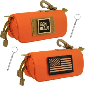 IronSeals 2 Pack Extra Large Tactical Molle Sunglasses Case Anti-Shock Hard Clamshell Glasses Case, XL