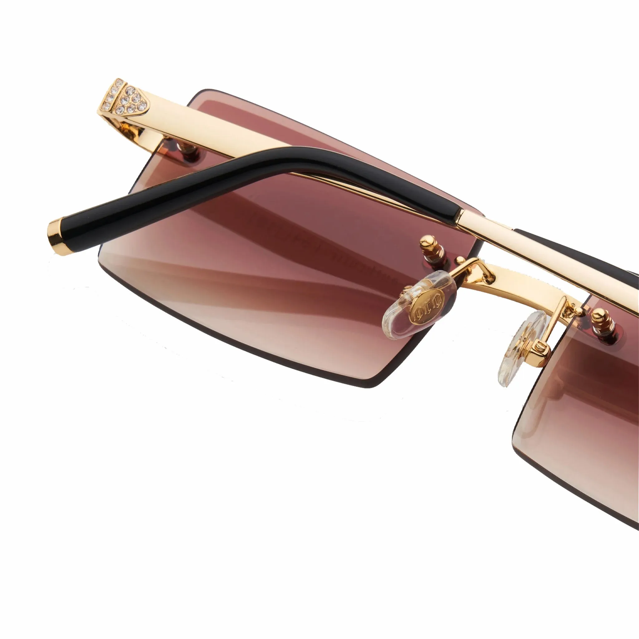 James Oro Iced Brown Tint Authentic Sunglasses (Brown)