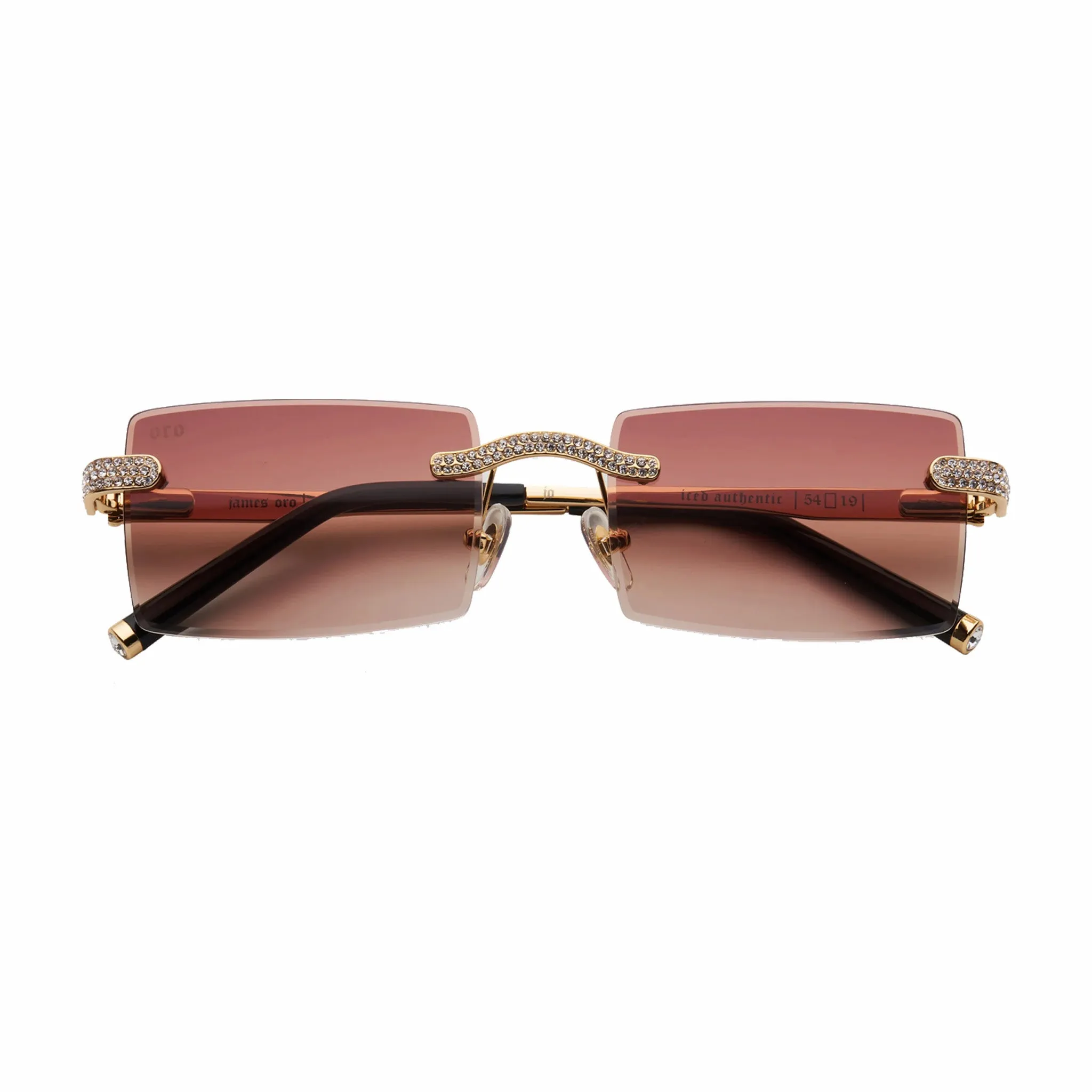 James Oro Iced Brown Tint Authentic Sunglasses (Brown)