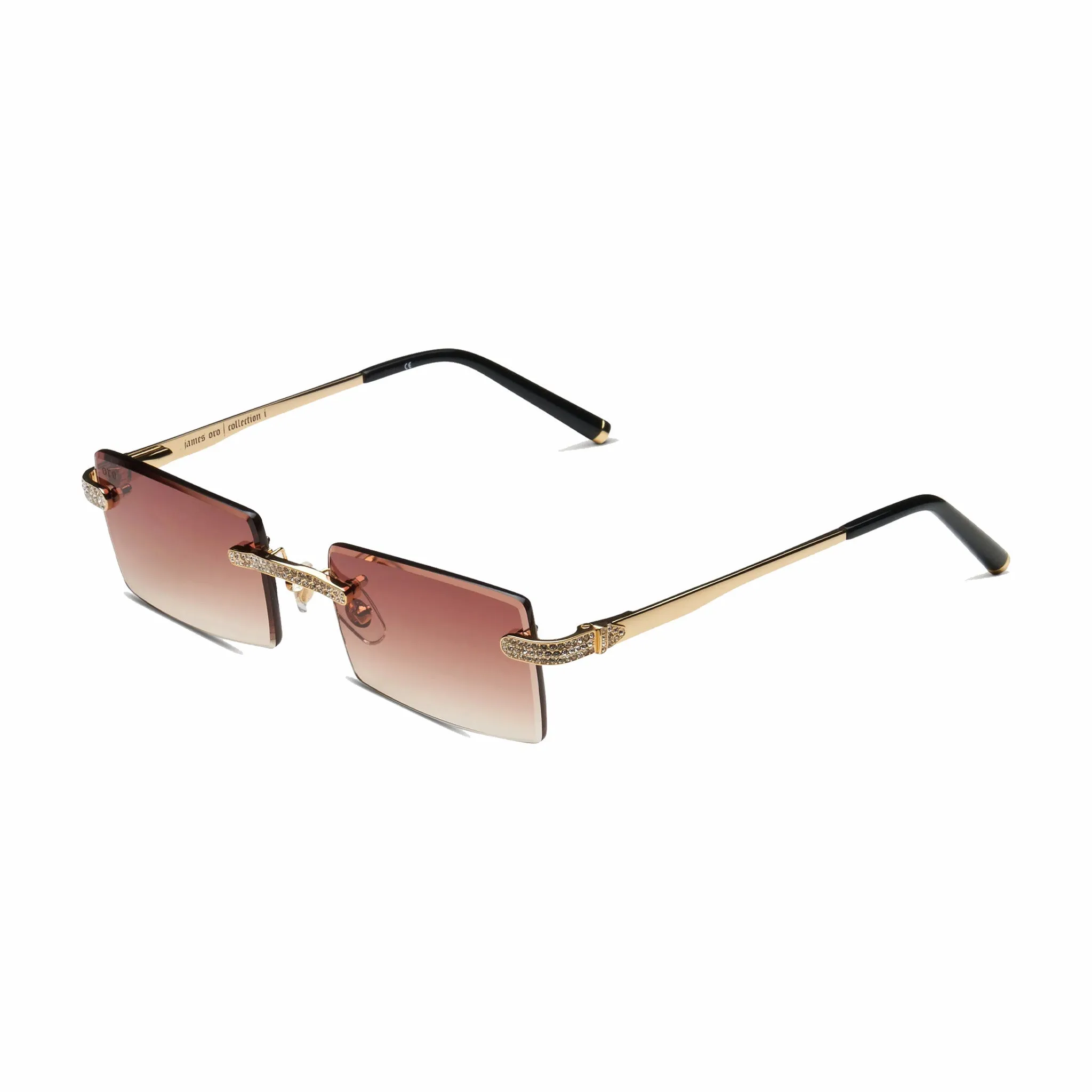James Oro Iced Brown Tint Authentic Sunglasses (Brown)