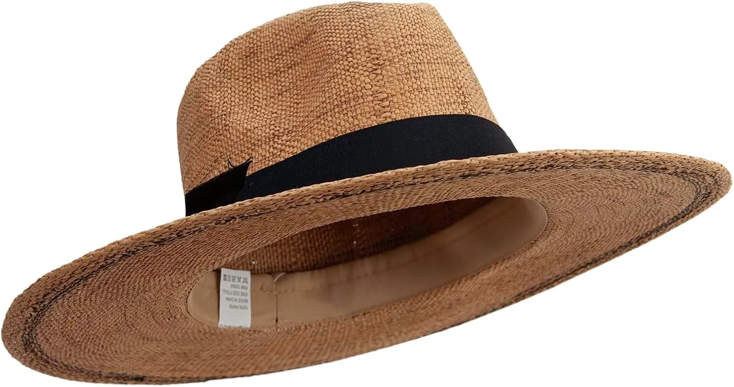 Jeanne Simmons Women's Flat Brim Woven Paper Fedora Hat