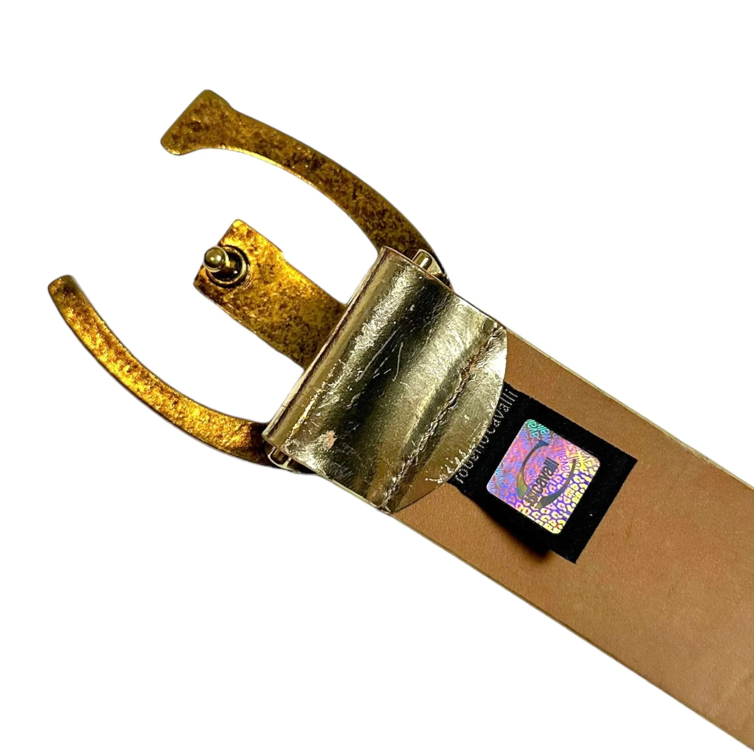 Just Cavalli Gold Leather Belt