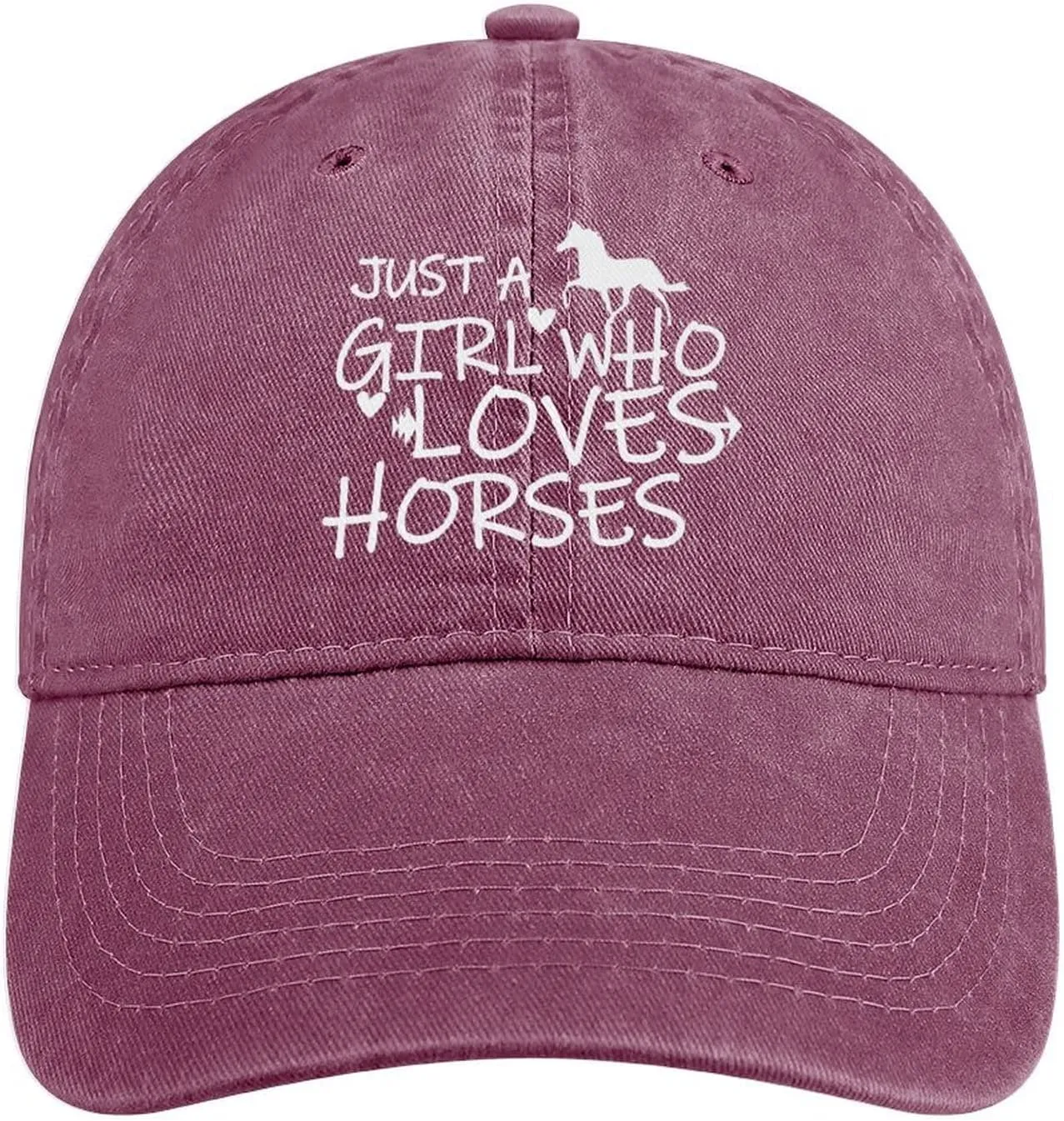 Just Girl Who Loves Horse Hat Baseball Cap for Women Adjustable Trendy Hats Cotton