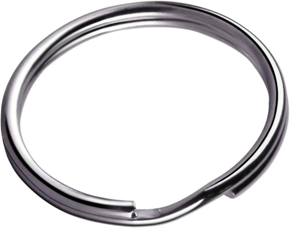 KINGFOREST 100-Pack Split Key Rings (1 Inch/25mm) - Silver Nickel Metal Keychain Rings for Keys, DIY Crafts, Bags & Accessories - Durable Bulk Keyring Hardware with Smooth Edges