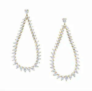 LARGE PEAR DIAMOND SWING EARRINGS