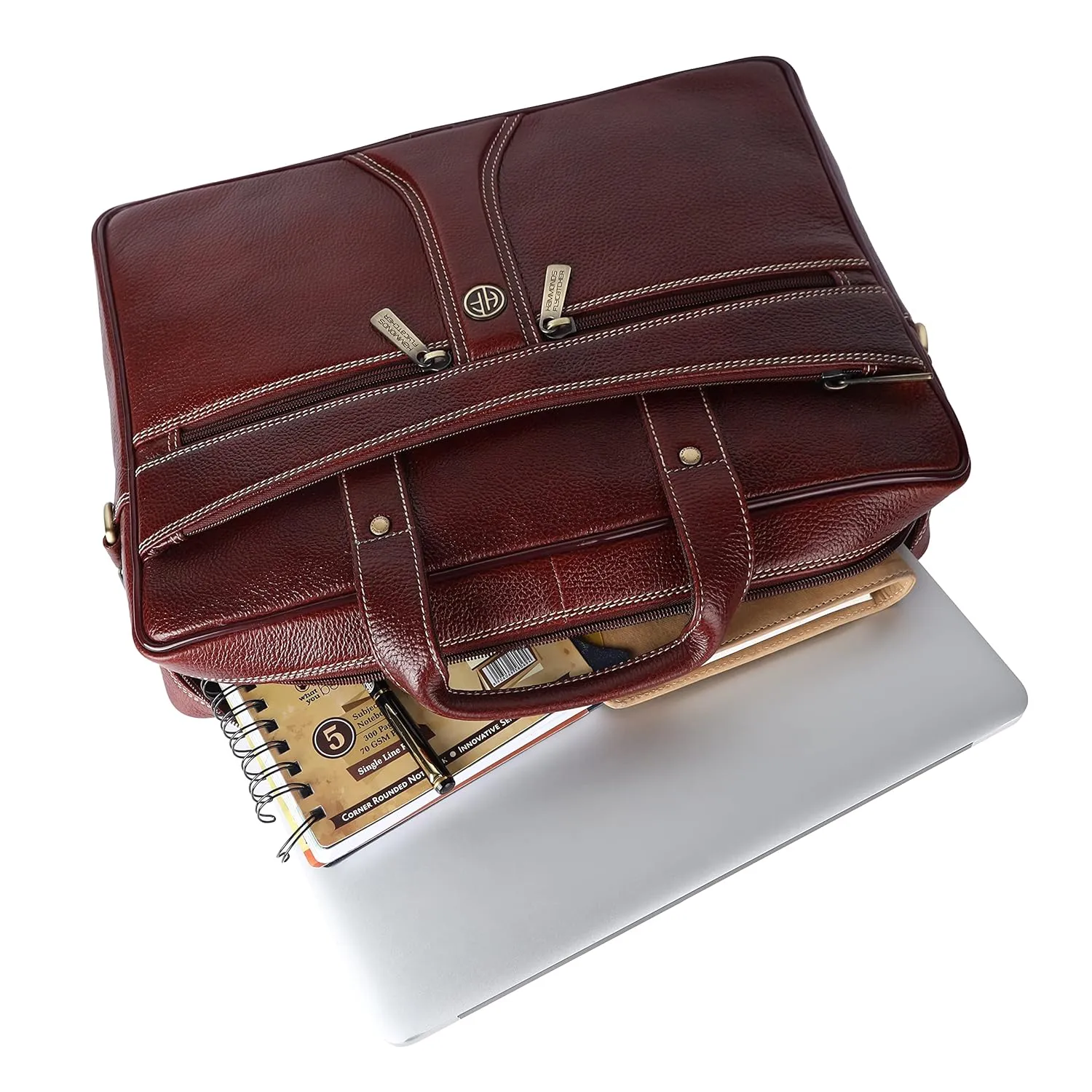Leather Laptop Office Bag for Men - Messenger Shoulder Bag - Fits 14/15.6/16 Inch Laptop