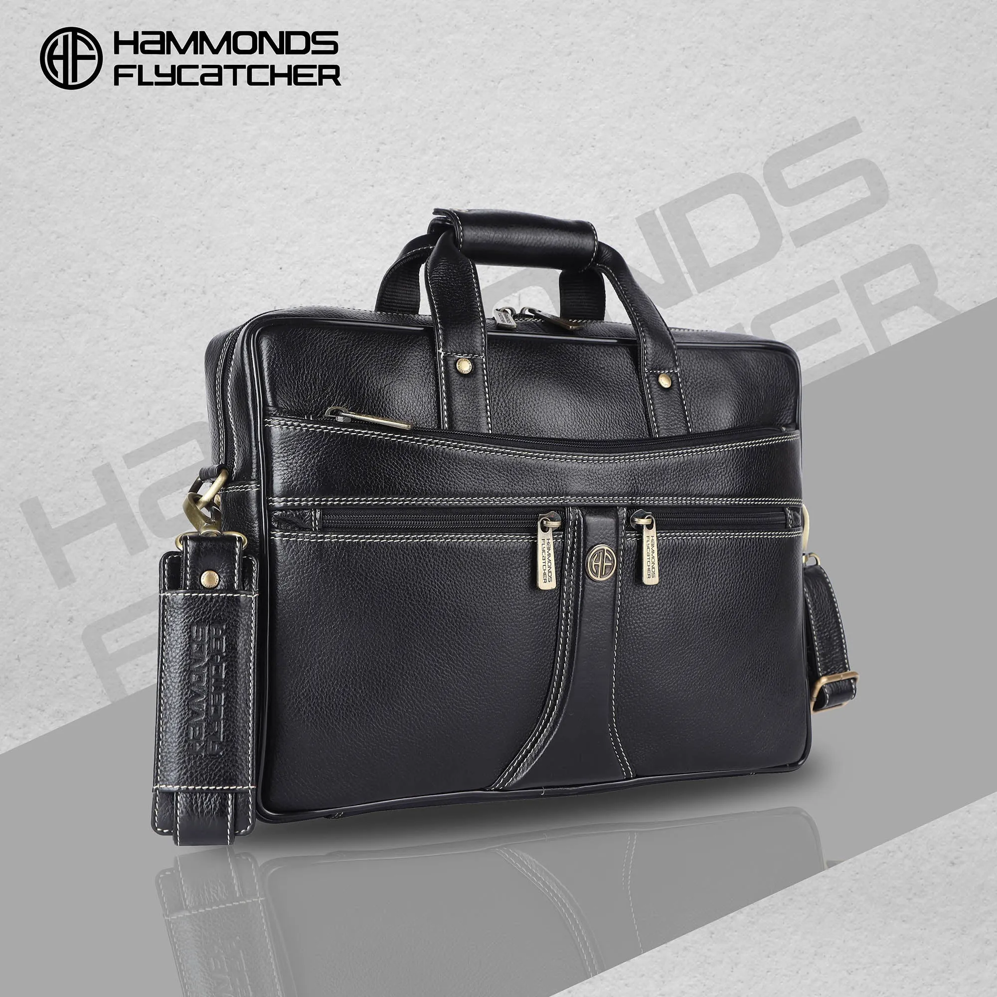 Leather Laptop Office Bag for Men - Messenger Shoulder Bag - Fits 14/15.6/16 Inch Laptop