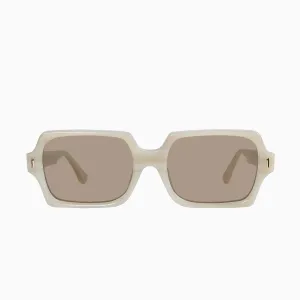 Liberty Sunglasses | Travertine with Gold Metal | Brown Gradient Lens