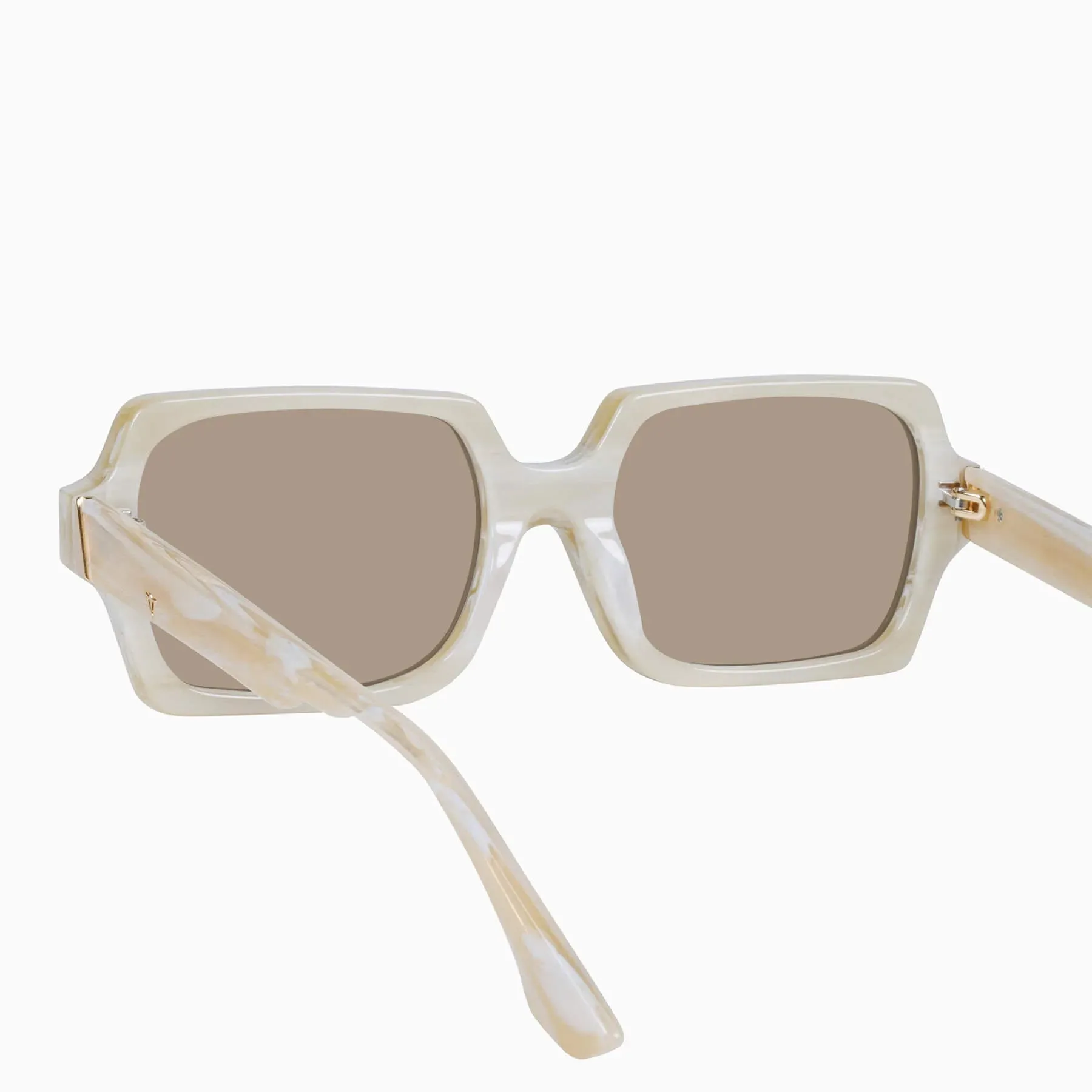 Liberty Sunglasses | Travertine with Gold Metal | Brown Gradient Lens