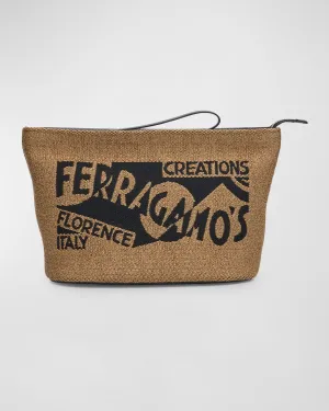 Logo Zip Pouch Bag