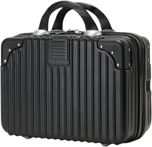 Makeup Travel for Women Girl, Portable Waterproof ABS Cosmetic Case with Elastic Band and Zipper, Case Hard Shell Vanity Cases Hand Luggage Cosmetic Case