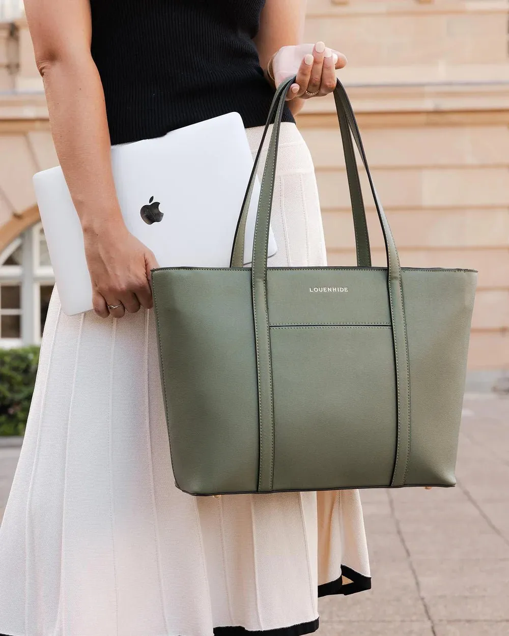 MALIBU LAPTOP TOTE BAG SAGE GREEN