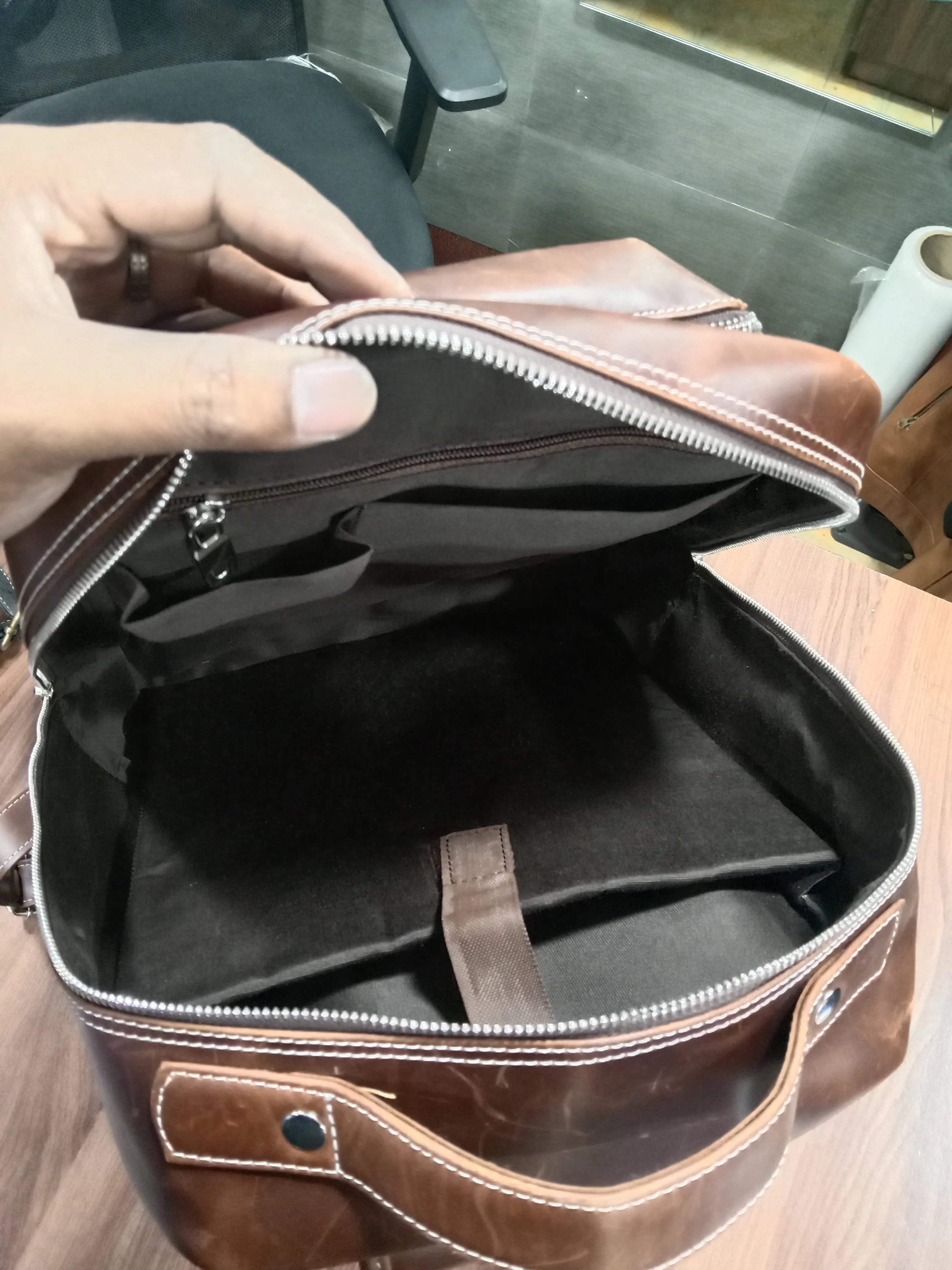 Mano Leather Backpack Bags Brown for Men and Women Laptop Compartment