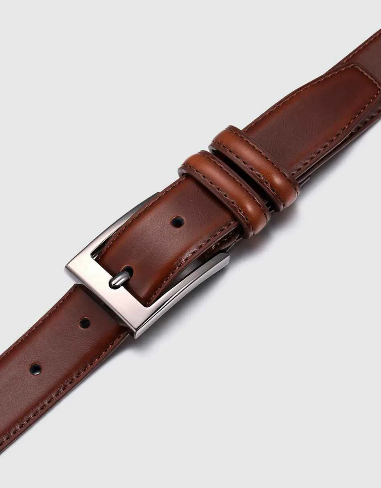 Men's Dual Loop Leather Classic Prong Belt