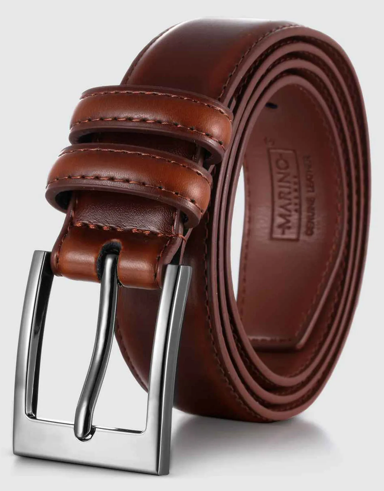 Men's Dual Loop Leather Classic Prong Belt